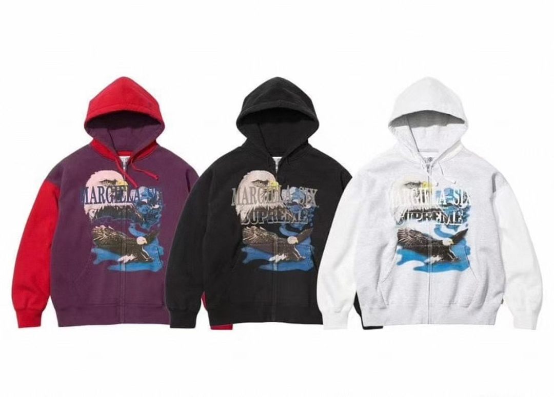 Supreme 398 MM6 EAGLE ZIP UP Classic Black Grey Purple Red S