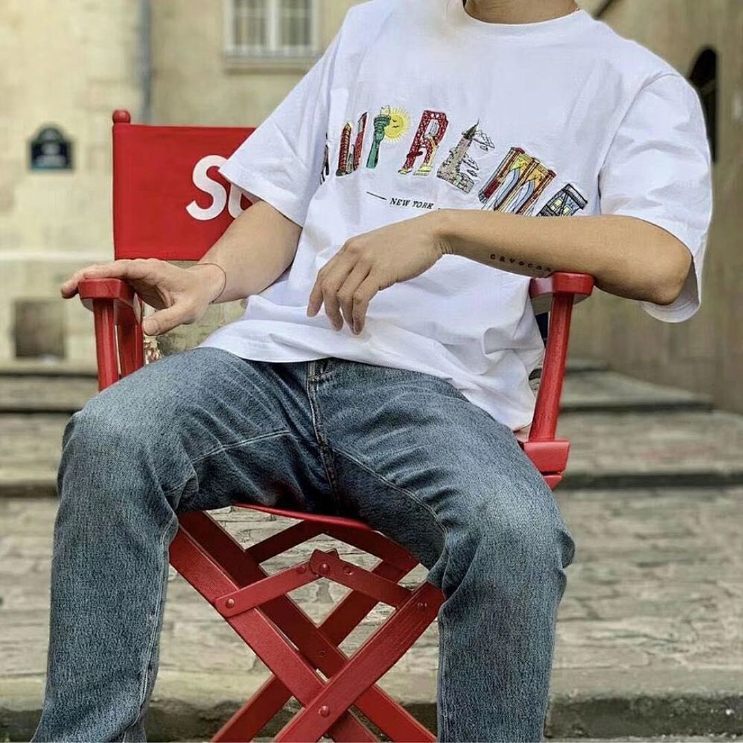 Supreme 118 Sup 19SS City Arc Tee Embroidered Logo Color Short Sleeve T Black White S-XL B104# - Image 7