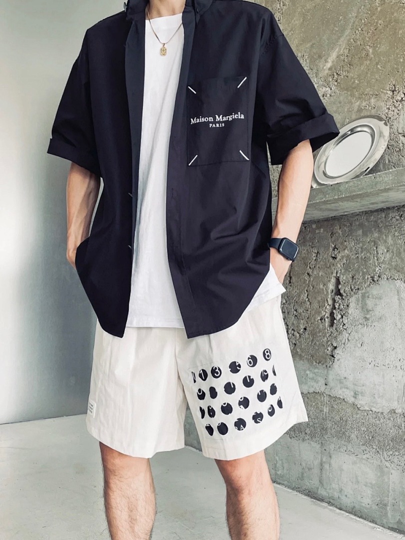 On Running 188 MM6 Maison Margiela LOGO Gum Strap Print Short Sleeve Black White 46 48 50 52 3261# - Image 39