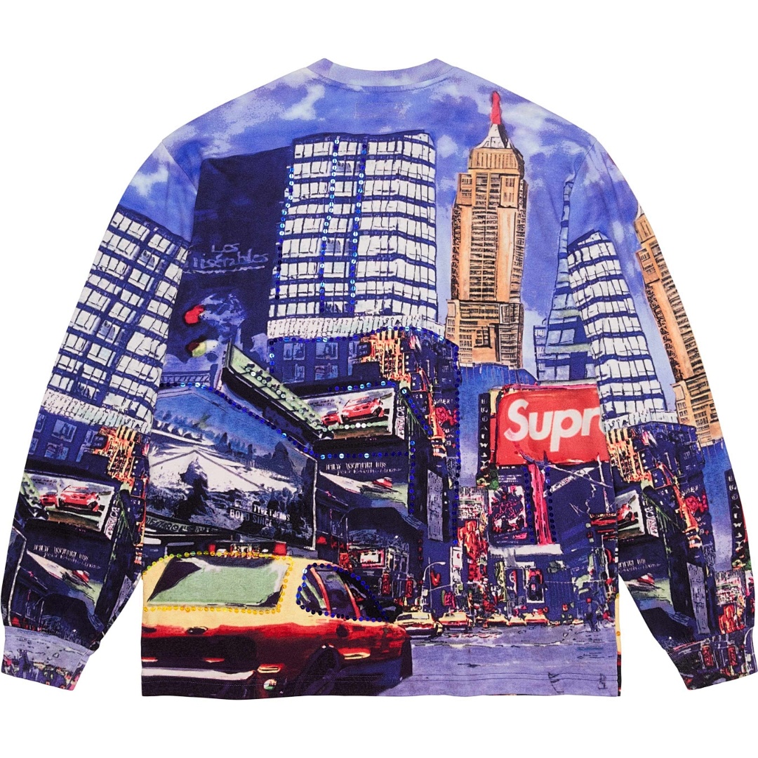 Supreme 298 SS25 SKYLINE SEQUIN L/S TOP Sky Stitching Long Sleeve Black Blue S-XL - Image 26