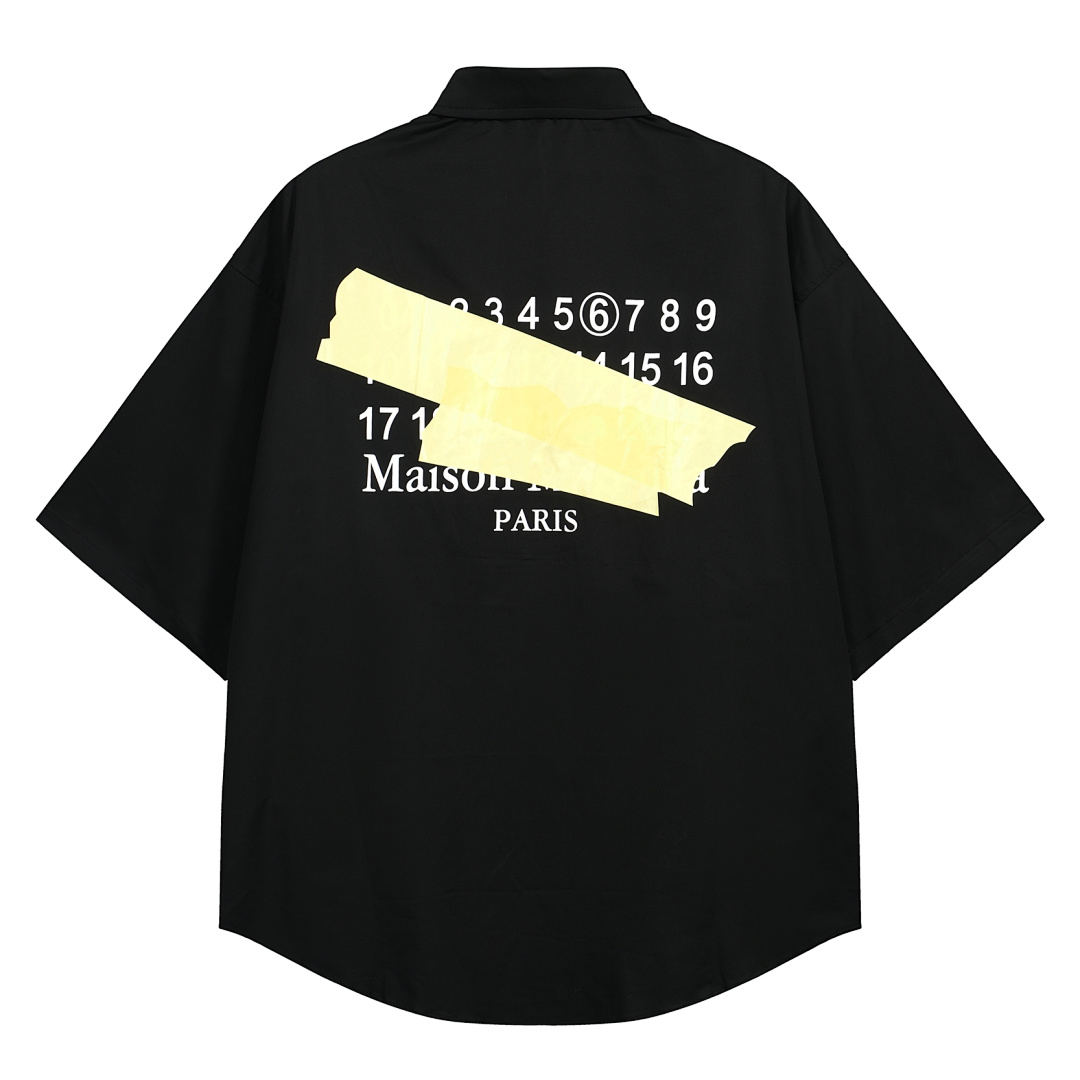 On Running 188 MM6 Maison Margiela LOGO Gum Strap Print Short Sleeve Black White 46 48 50 52 3261#