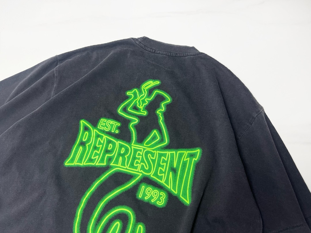 Represent 138 REPRESENT New High Mens Womens Top Wide Short Sleeve : S M L XL Water (Black) - Image 7