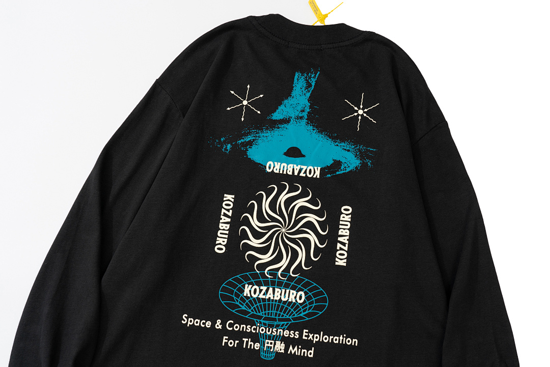 Off-White 108 Kozaburo Triple Wind Print Long Sleeve T Blue Light Black Off White S-XL 3231# - Image 6
