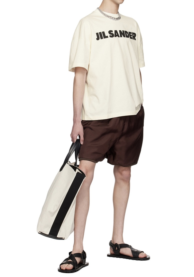 Unbranded 108 JIL SANDER Label Print Logo Short Sleeve T Black White Cream Apricot S-XL J9888# - Image 62