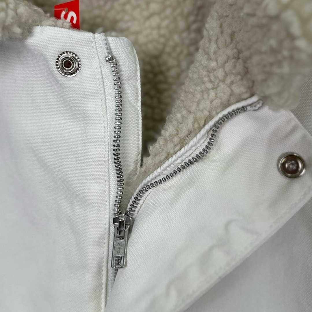Supreme 598 24Fw Faux Shearling Lined Bomber Jacket Velvet Black White Water Blue S-XL - Image 51