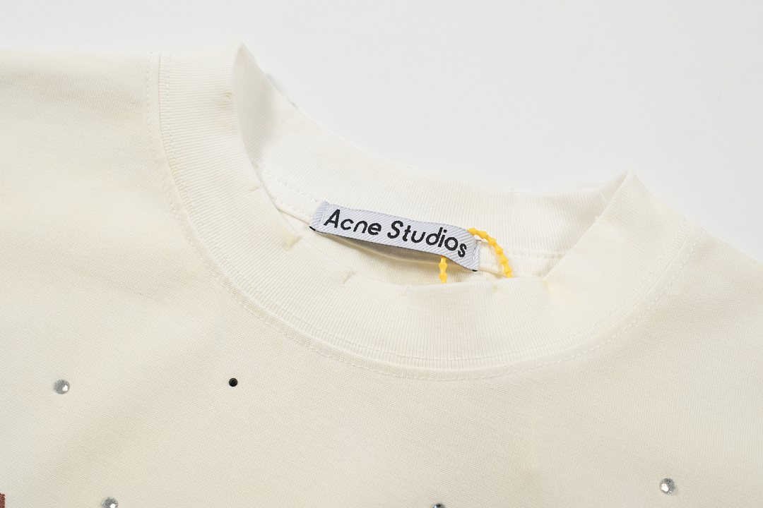 Acne Studios 138 AC Diamond LOGO Print Short Sleeve T White Grey Pink S-XL 8056# - Image 24