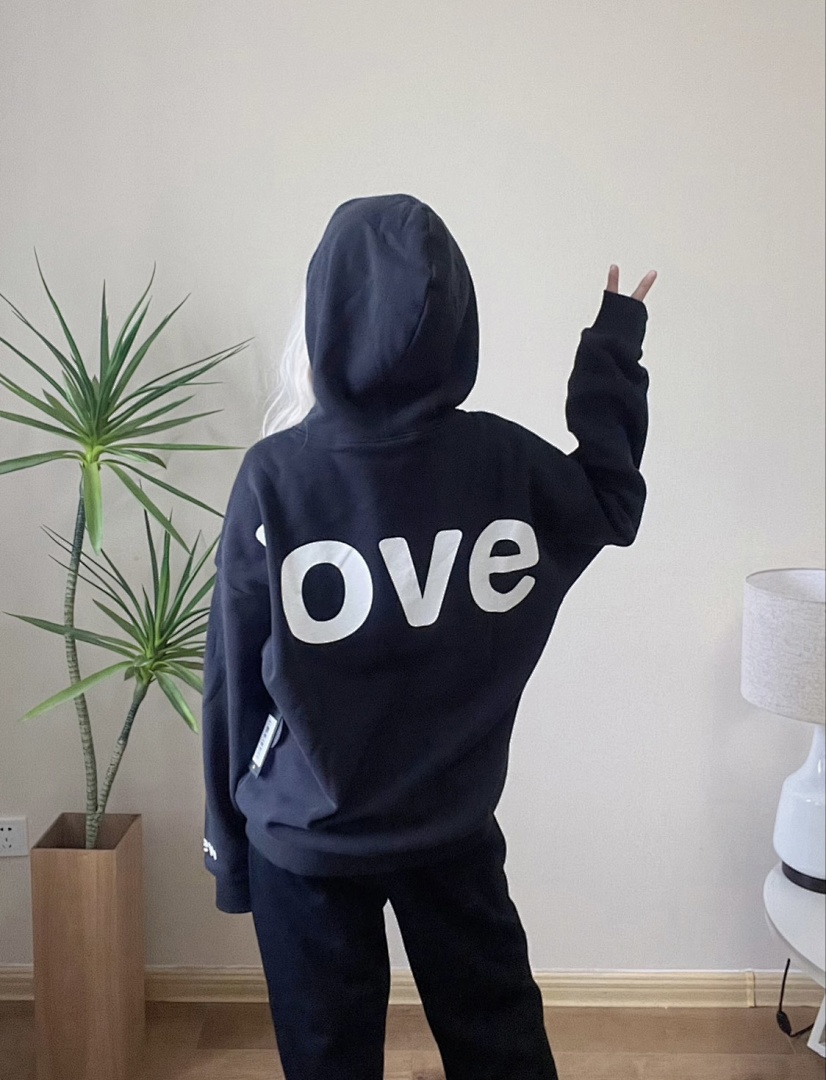 Drew House 238 DREW HOUSE FW23 LOVE HOODIE Embroidered Print Velvet : Black S M L - Image 7
