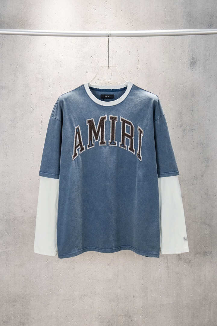 AMIRI 168 Wide Version Model Long Sleeve 2 Water T Black Ice Pink Mist Blue 607# - Image 59