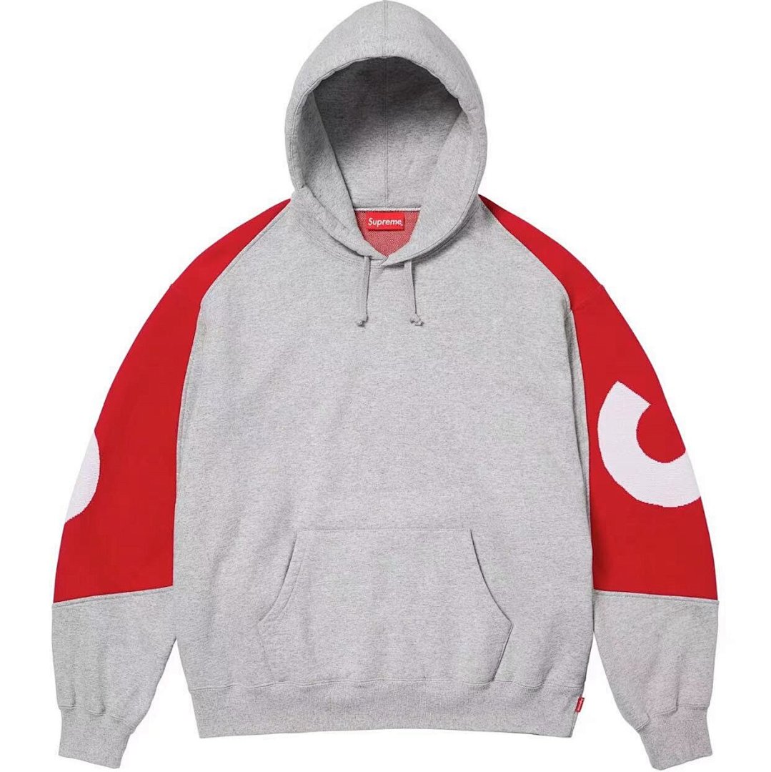 Supreme 298 BIG LOGO JACQUARD HOODED SWEATSHIRT Black Grey S M L - Image 5