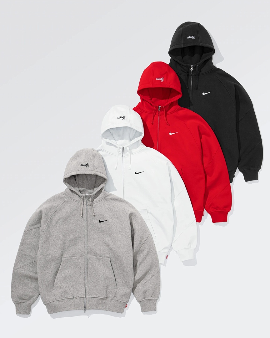 Supreme 398 SWEATSHIRT Embroidered LOGO Wide Black Grey Red S-XL - Image 4