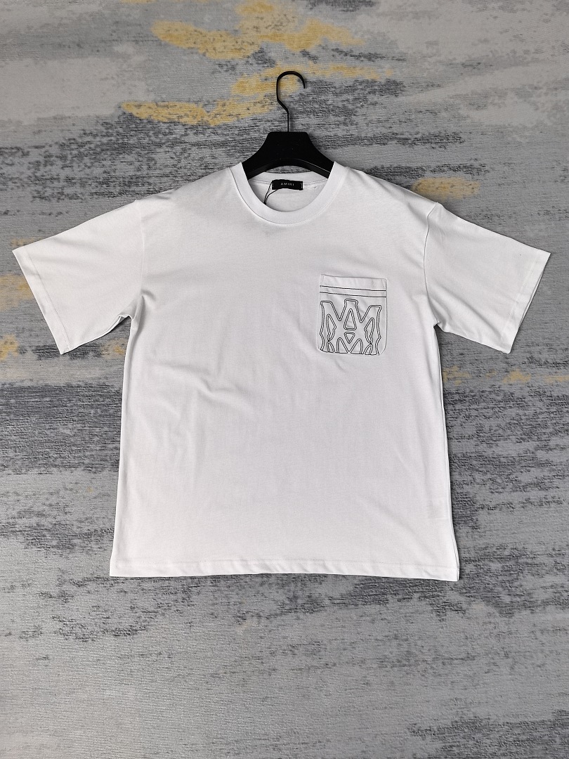 AMIRI 118 26Ss New Embroidered Short Sleeve T Black White S M L XL 9923# - Image 25