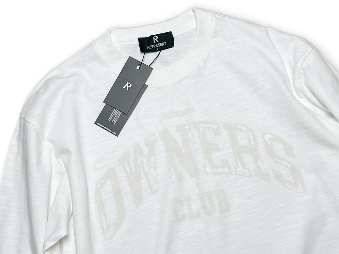 Off-White 138 REPRESENT New High Mens Womens Top Wide Long Sleeve : S M L XL Off (White) - Image 3