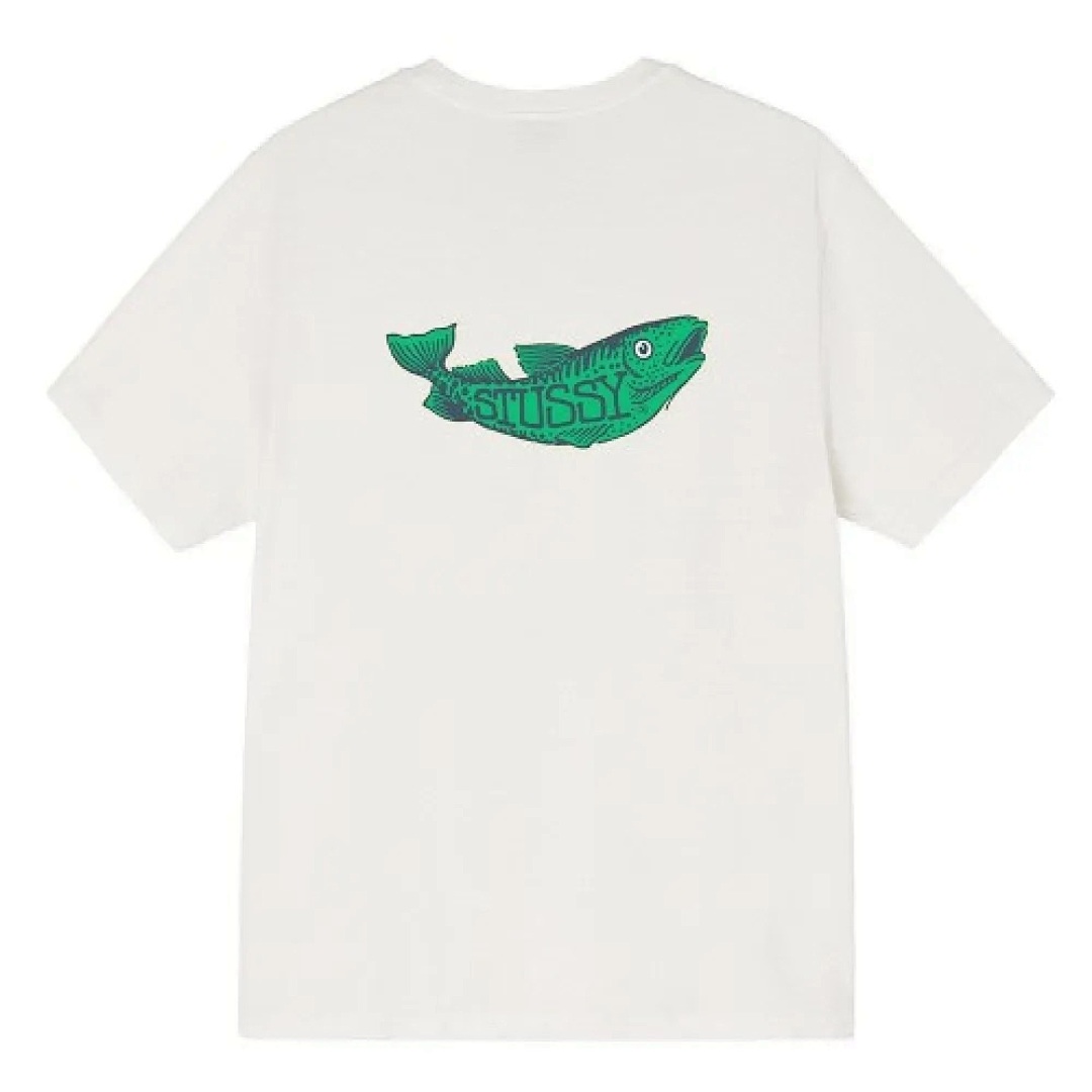 Stussy 108 Stu Trout Pigment Dyed Tee Big Summer Limited Exclusive Collar Wide Short Sleeve T Black White S M L