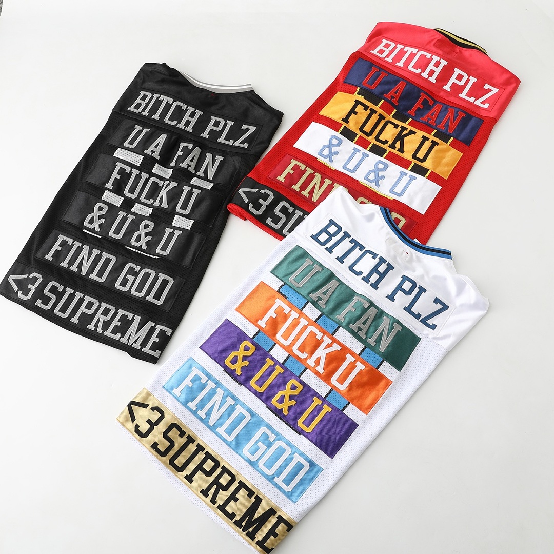 Supreme 268 SS26 WEEK1 Find God Football Jersey Embroidered Floral Mens Womens : White, Red, Black S-XL - Image 16