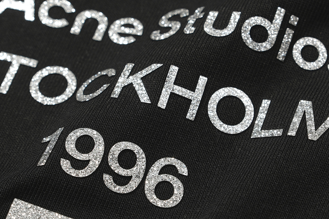 Acne Studios 118 AC Silver Print Short Sleeve T Black White S-XL 8066# - Image 10