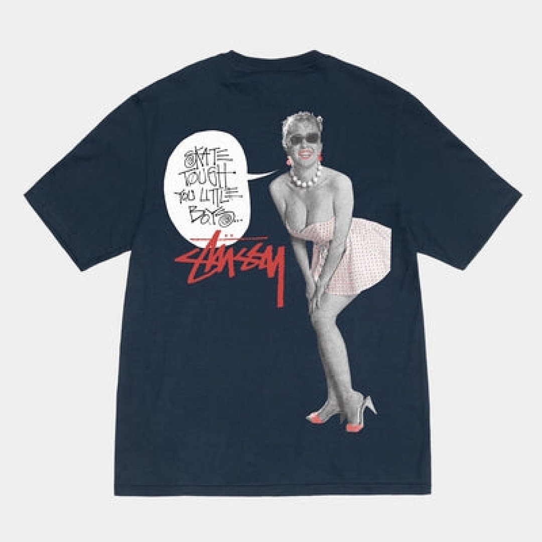 Stussy 108 Stu Print Collar Short Sleeve T : Black White Red S Ｍ L XL XXL - Image 7