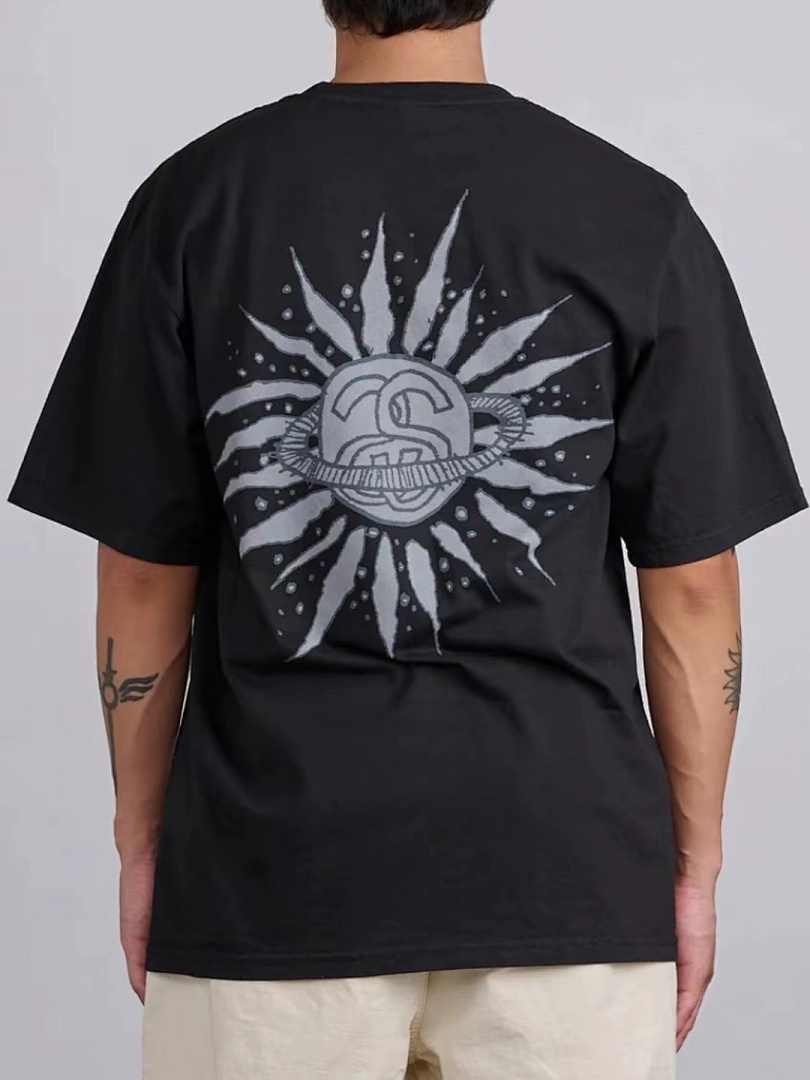 Stussy 128 STU SS25 LOOK BEYOND TEE PIGMENT DYED Double S Print Short Sleeve (Black White) - Image 33