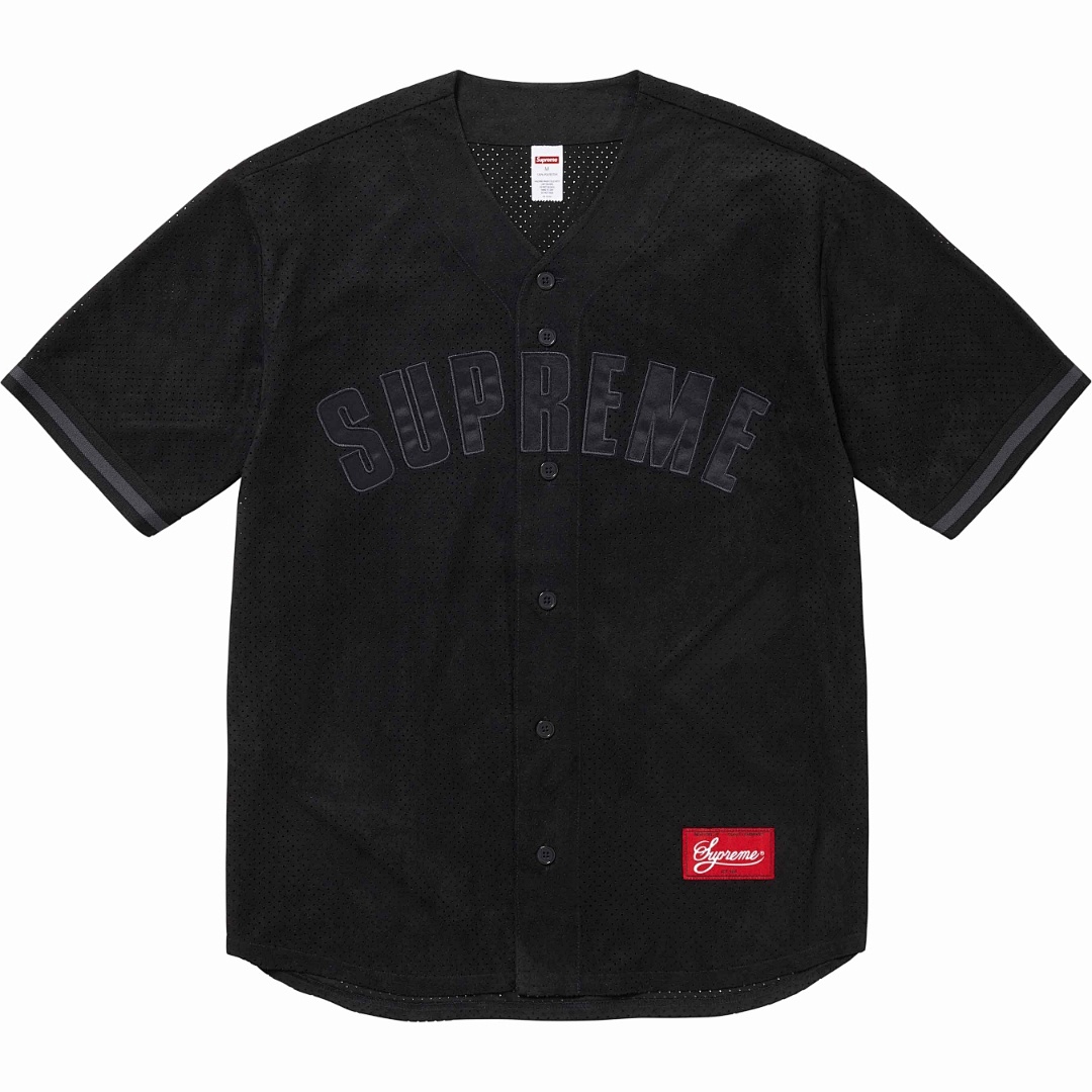 Puma 258 24SS ULTRASUEDE MESH BASEBALL JERSEY/SHOPT Suede Short Sleeve Black Light Grey Navy S M L - Image 11