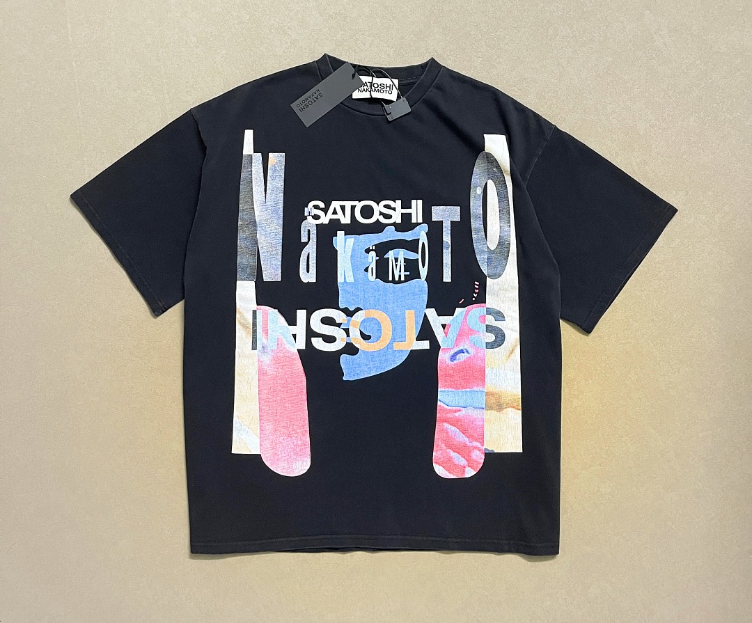 Unbranded 138 Satoshi Nakamoto Vintage Tee T Washed Black S M L