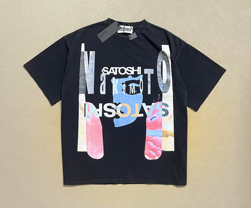 Unbranded 138 Satoshi Nakamoto Vintage Tee T Washed Black S M L