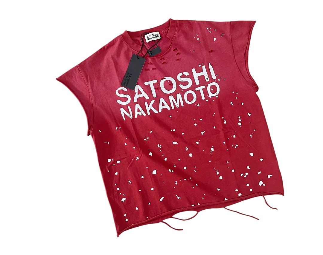 Unbranded 128 SATOSHI NAKAMOTO Luke Destroyed Ink Sleeve T : Washed Black Blue Red S M L - Image 27