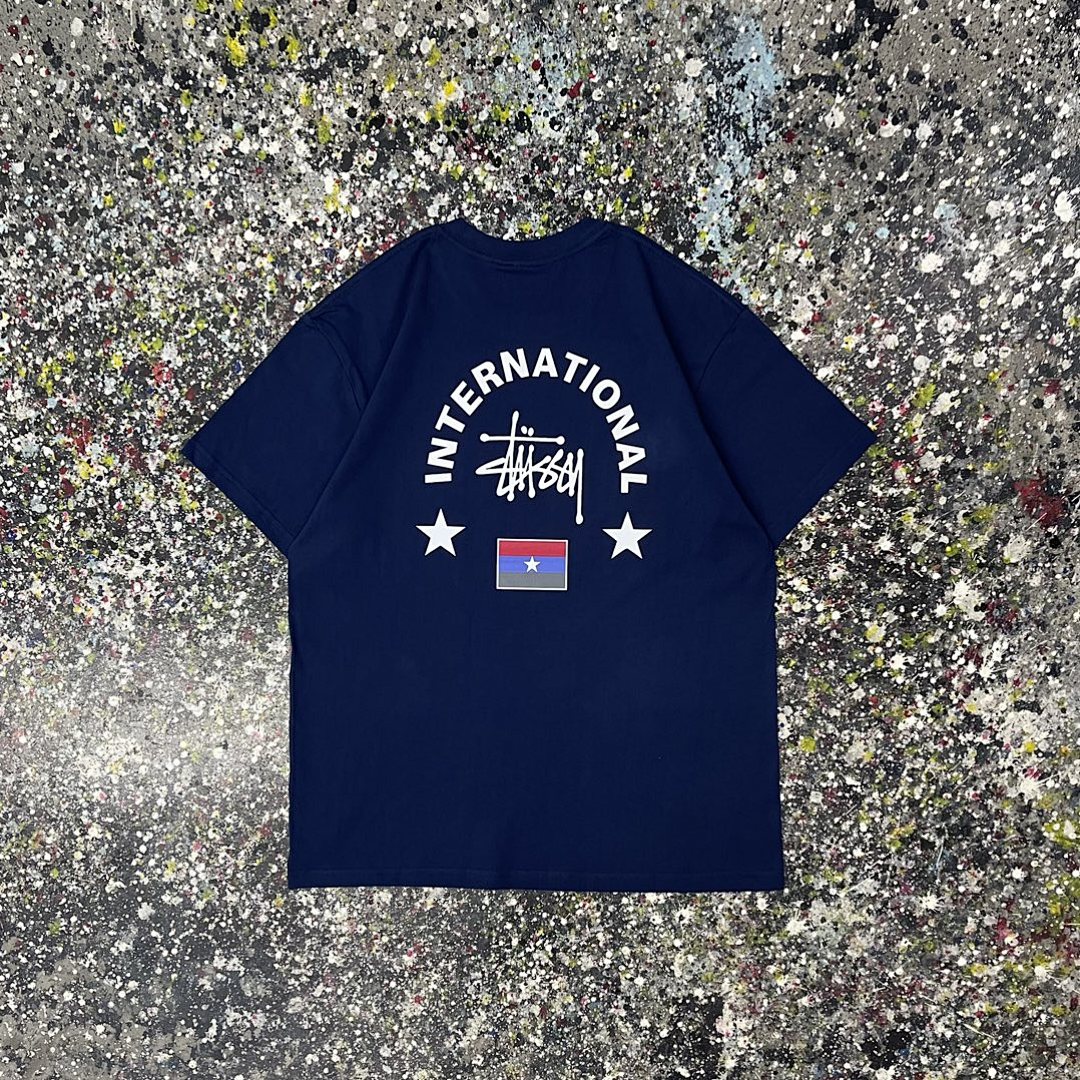Stussy 108 Stu Star Print Short Sleeve T : White Black Apricot S Ｍ L XL XXL - Image 8