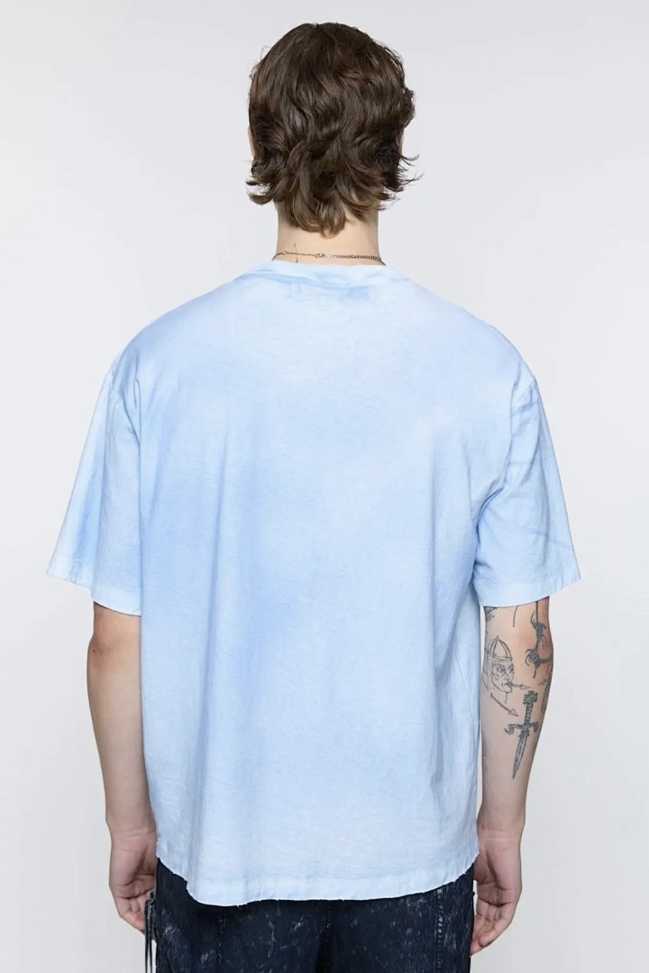 Acne Studios 118 AC LOGO Print Short Sleeve T White Light Blue Dark S-XL 8046# - Image 54
