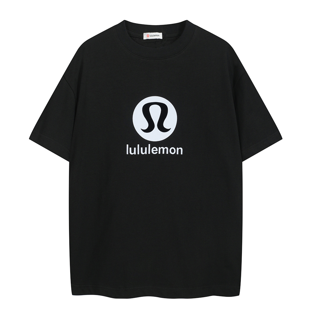 Unbranded 108 LULU Wind Label Logo Short Sleeve T Black S-XL L9100#