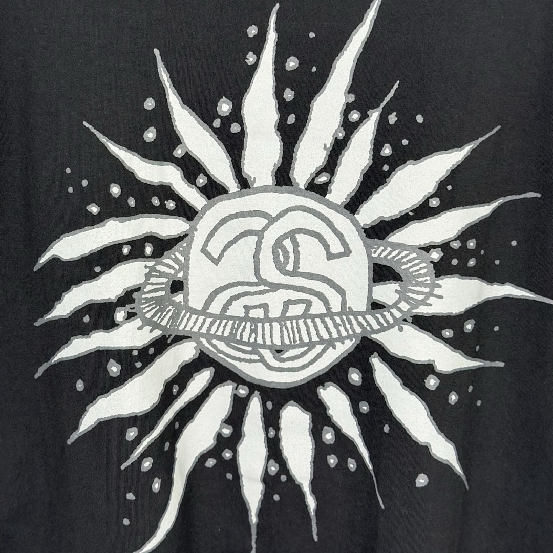 Stussy 128 STU SS25 LOOK BEYOND TEE PIGMENT DYED Double S Print Short Sleeve (Black White) - Image 7