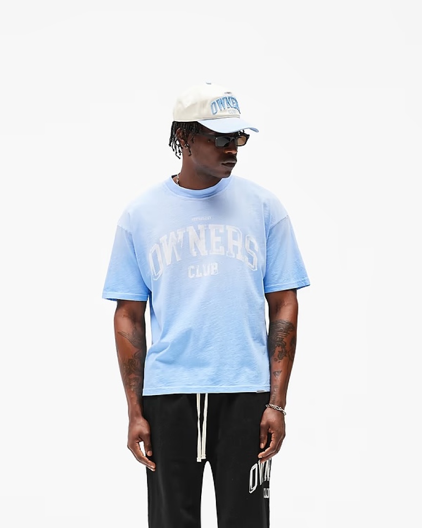 Off-White 128 REPRESENT New High Mens Womens Top Wide Short Sleeve T : S M L XL Washed Blue Off (White) - Image 34