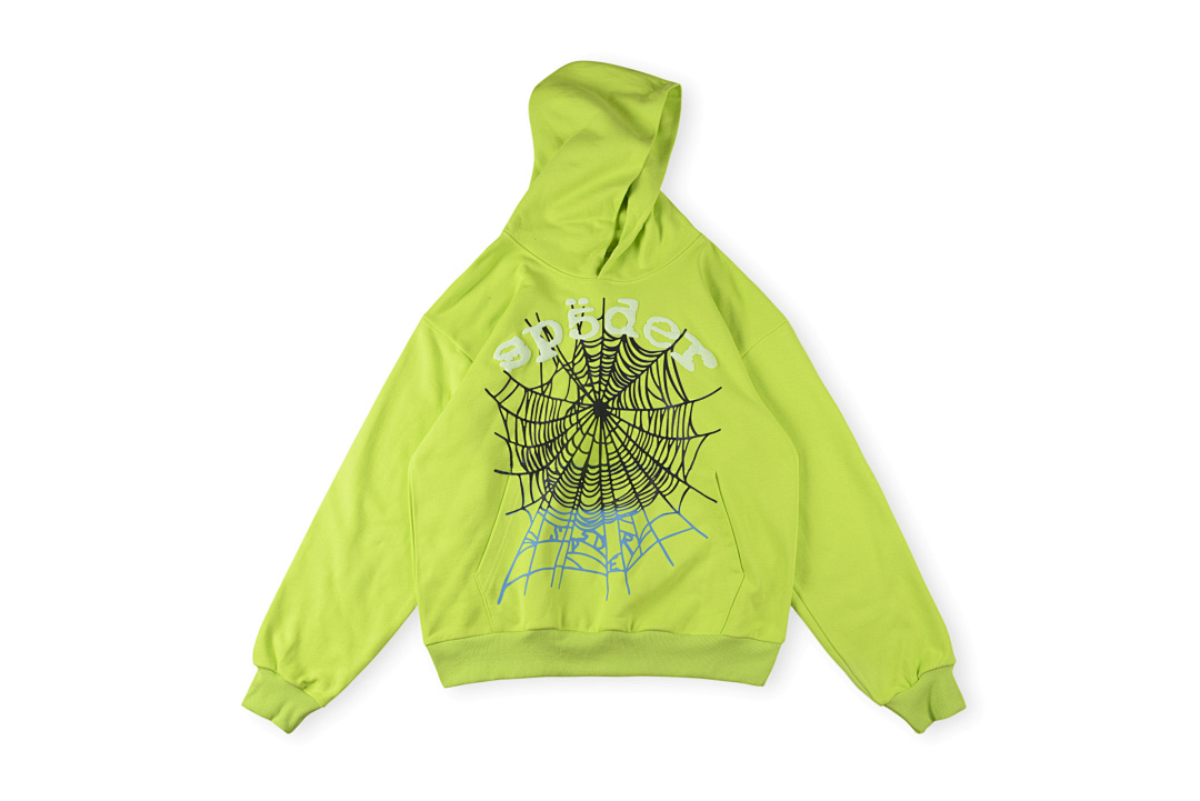 Sp5der 268 Sp5Der 555555 Hoodie Double Print Mens Womens Green White S-XL