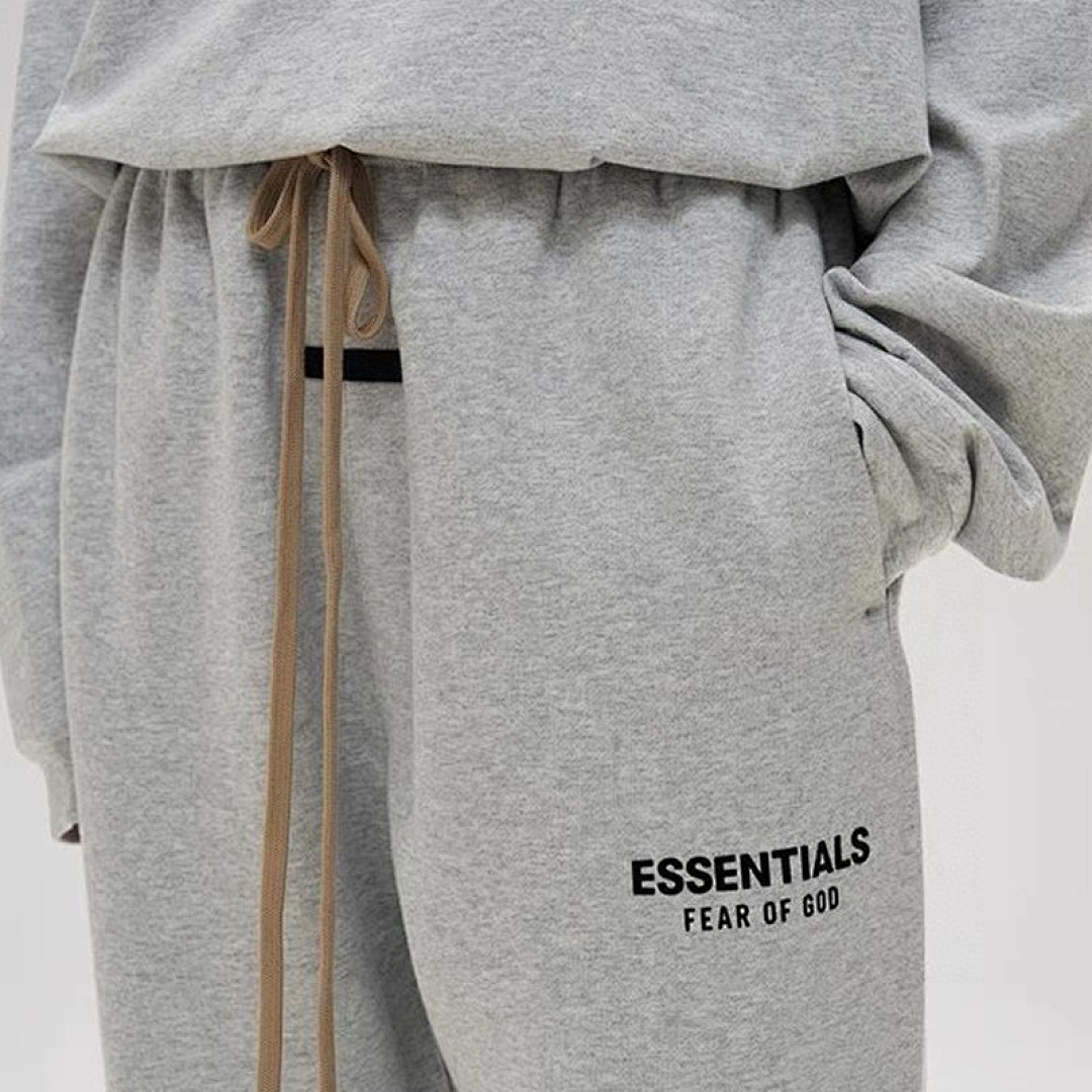Essentials 178 Ess FALL24 HOLIDAY Fleece EssentialSweatpant Print Lace Up Velvet : Dark Mist Grey Light Black Desert Gold Brown :S-XL - Image 36