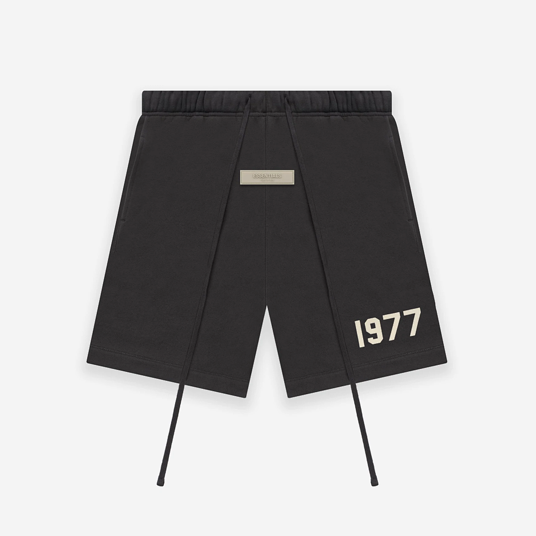 Essentials 148 Ess 1977 SS22 Shorts Iron Velvet Label Lace Short Mens (Black Dark Oatmeal 738)
