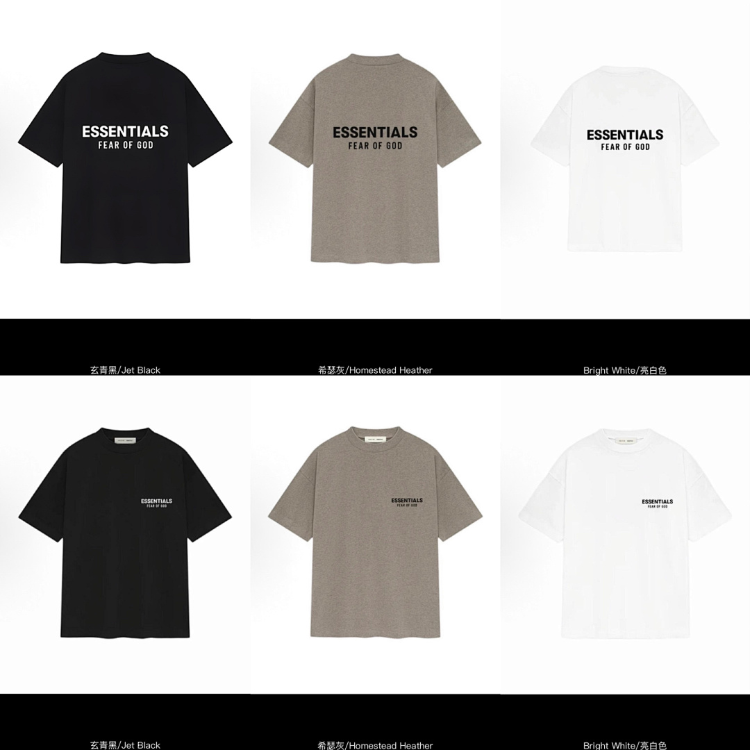 Essentials 118 ESS SS25 ALWAYS ON Classic Short Sleeve Tee T Gloss White Black Grey : XS-XL - Image 5