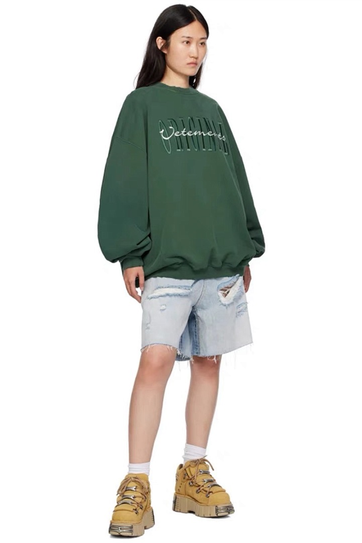 Unbranded 238 VETEMENTS VTM ORIGINAL Embroidered Collar Black Green XS S M L Diamond 8506 # - Image 24