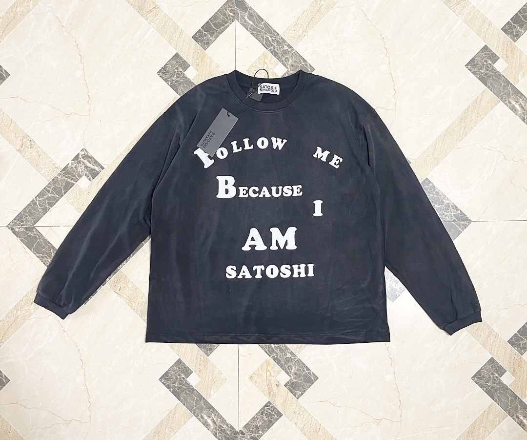 Unbranded 138 Satoshi Nakamoto Follow Me Longsleeve T-Shirt Long Sleeve T : Washed Black S M L - Image 5