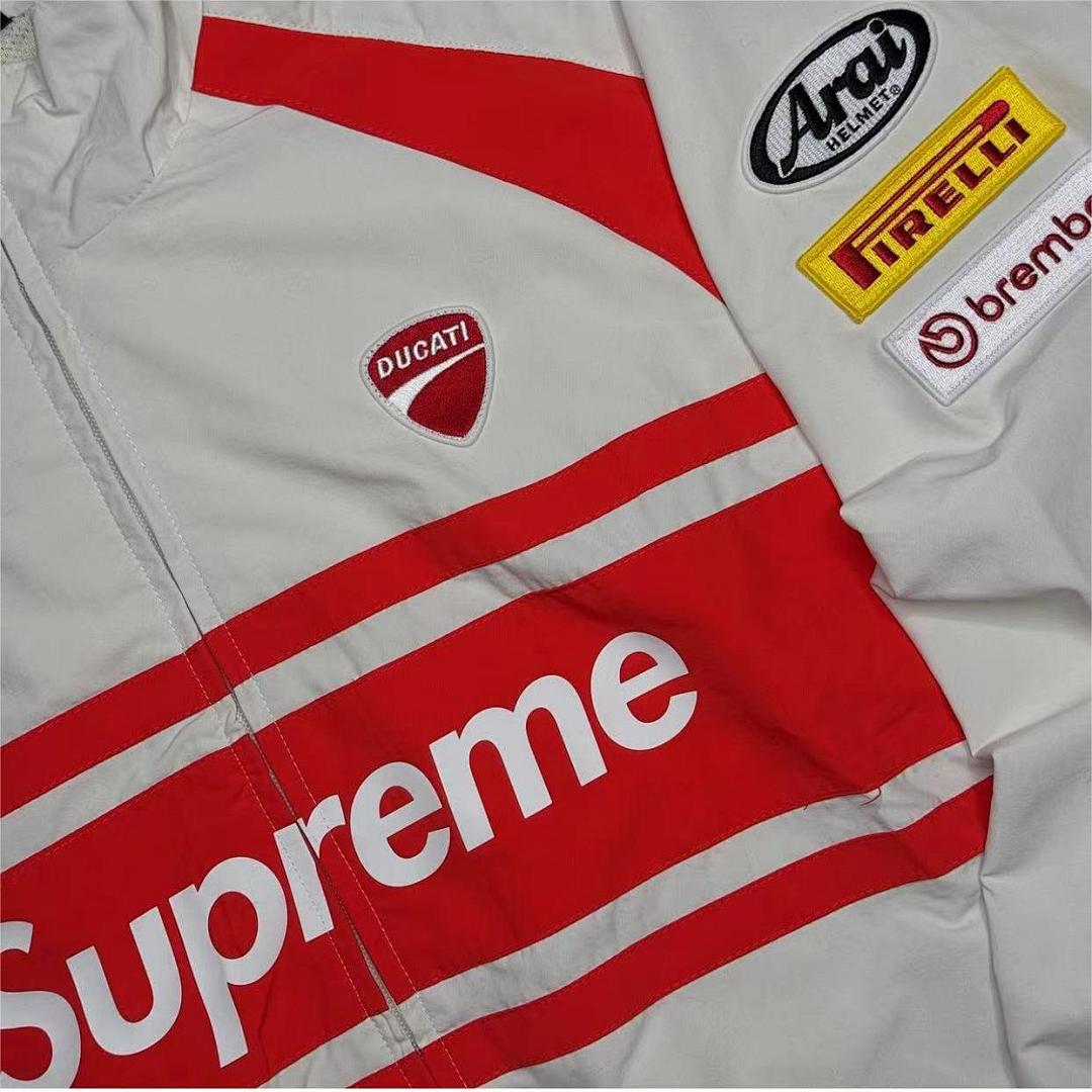 Balenciaga 468 Sup 24SS Ducati Khaki Collab Track Jacket Black White S M L - Image 6