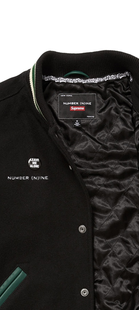 Supreme 568 NUMBER INE Cream Classic Collab MICKEY VARSITY JACKET / Red Black S (N) - Image 33