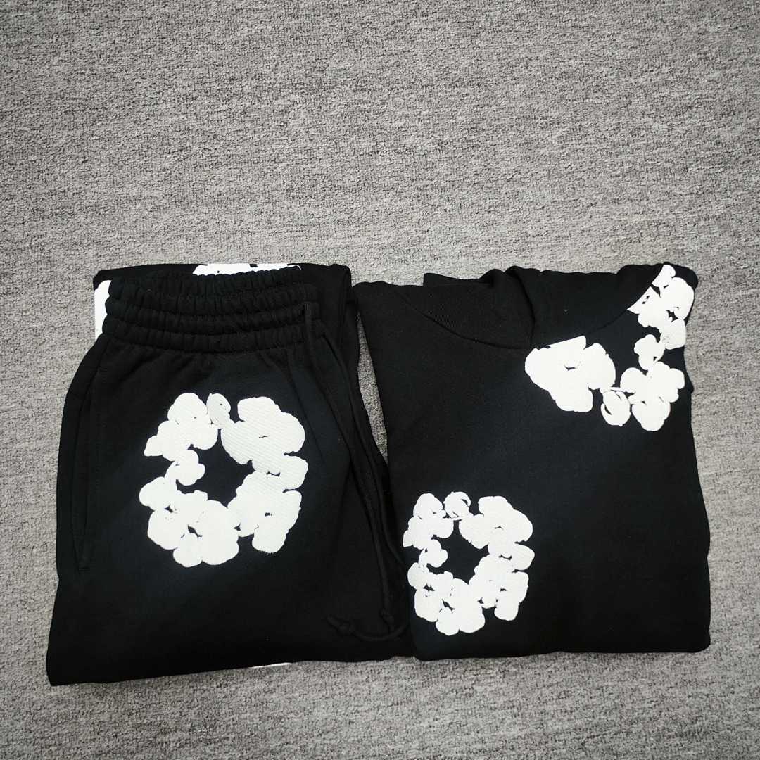 Unbranded 318 TOP Stock X Cactus Denim Tears Wreath Sweatpants460 100% Solid Cotton Mens Womens Black Grey Blue S-XL - Image 22