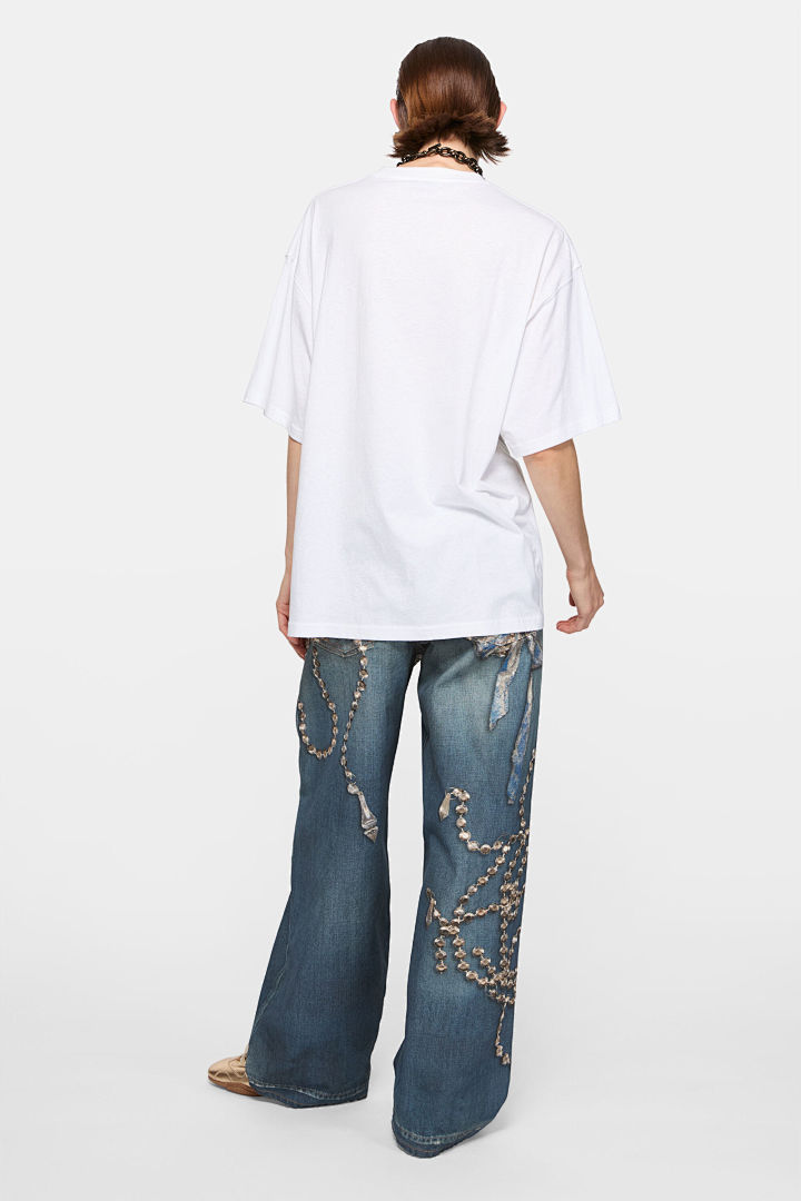 Acne Studios 128 AC Small Print Short Sleeve T White S-XL 8097# - Image 18