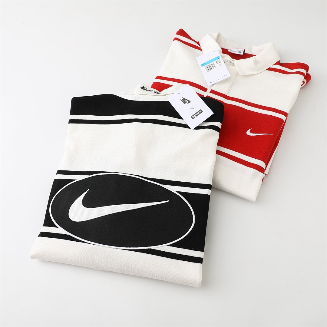 Ralph Lauren 368 Collab SS25 Stripe Rugby Logo Striped Long Sleeve Polo Mens Womens : Black White Red S M L - Image 6