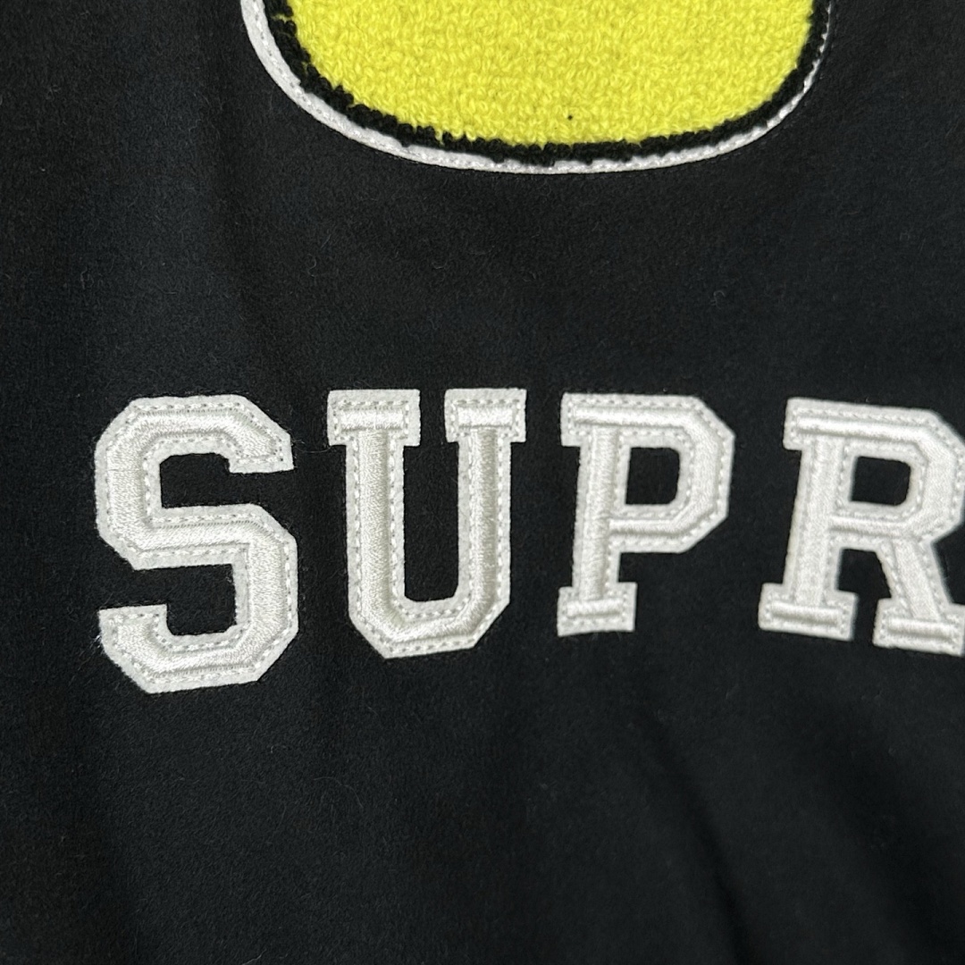 Supreme 568 NUMBER INE Cream Classic Collab MICKEY VARSITY JACKET / Red Black S (N) - Image 15