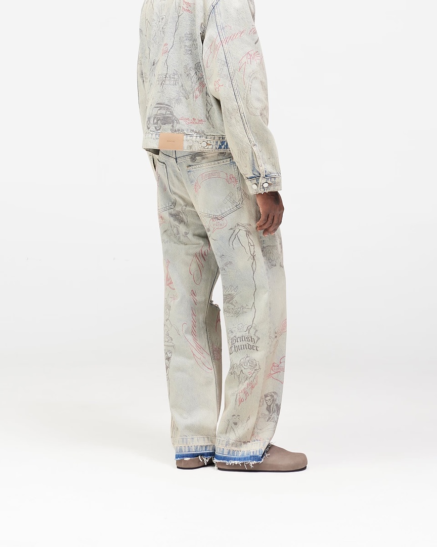 Represent 258 Represent Light Blue Washed Fleece Long : S M L XL - Image 21