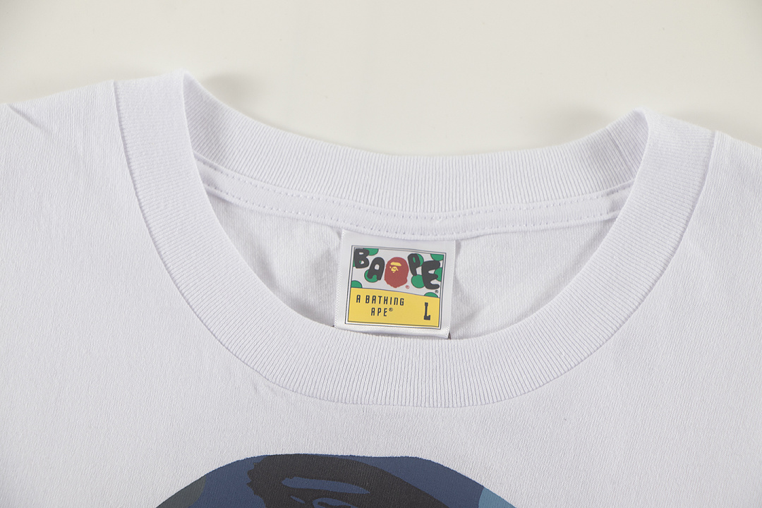 Bape 148 TOP Print Collar Short Sleeve T Black White S-XL - Image 16