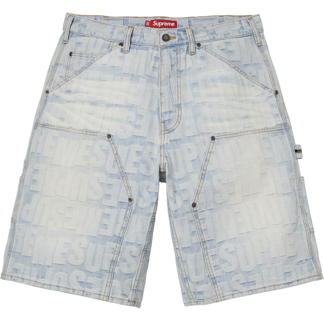 Supreme 318 SS26 REPEAT JACQUARD DOUBLE KNEE DENIM SHORT Floral Stud