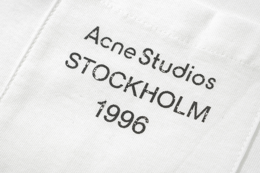 Acne Studios 128 AC LOGO Print Long Sleeve T Black White S-XL 8296# - Image 6