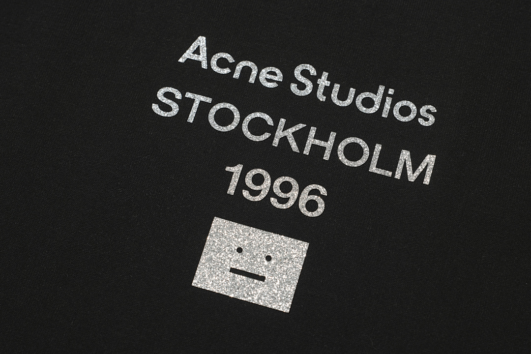 Acne Studios 118 AC Silver Print Short Sleeve T Black White S-XL 8066# - Image 6