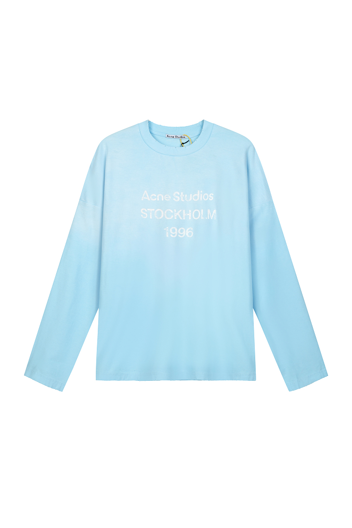 Acne Studios 128 AC LOGO Print Long Sleeve T Pink Black White Olive Green Dark Blue Red Spring Purple S-XL 3286# - Image 38