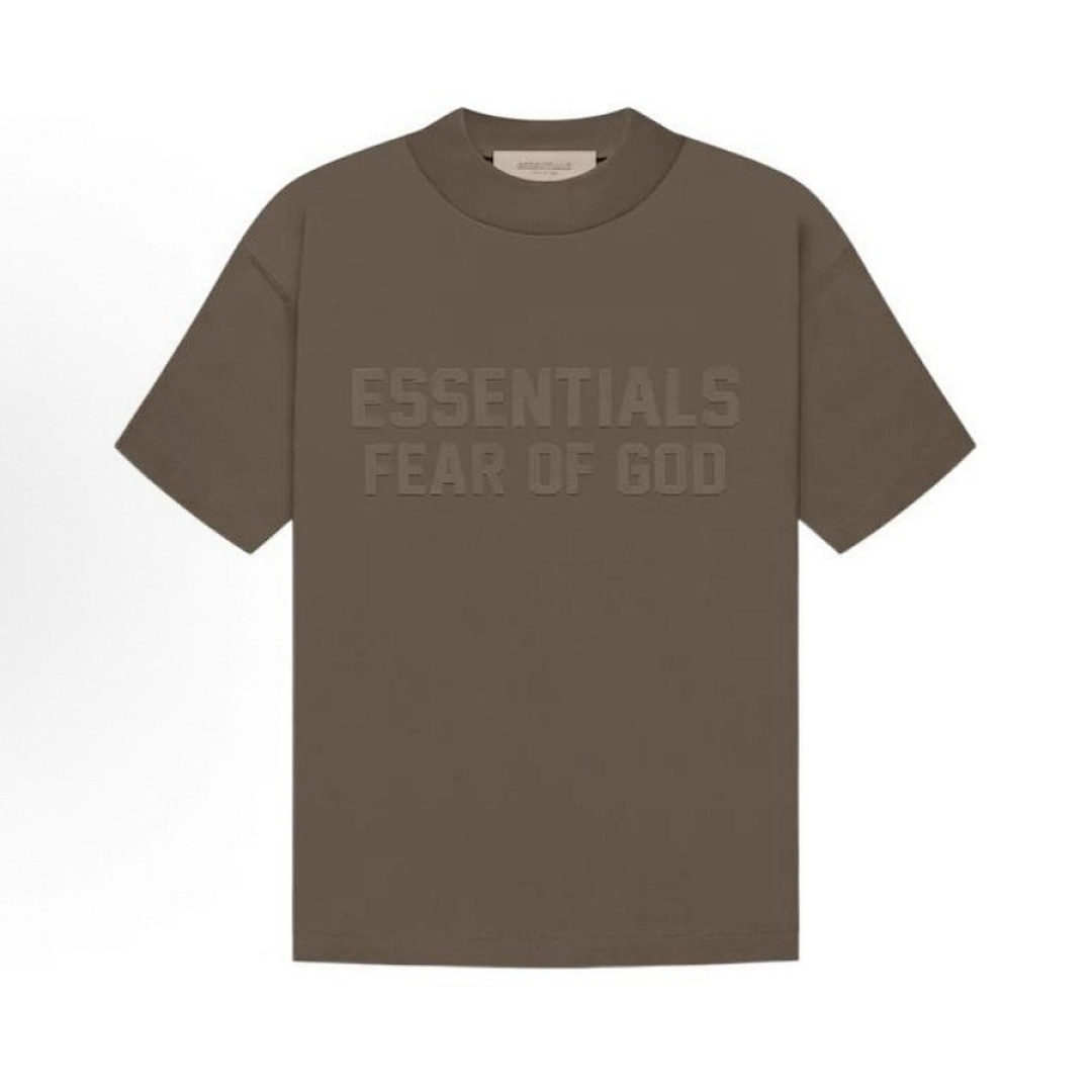 Essentials 118 Ess Double Velvet Solid Cotton Short Sleeve T Coffee Grey Black White Smoke Red XS-XL - Image 34