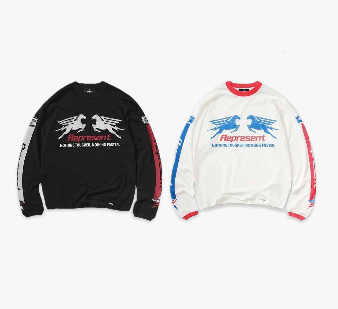 Represent 138 REP Long Sleeve : Black White S M L